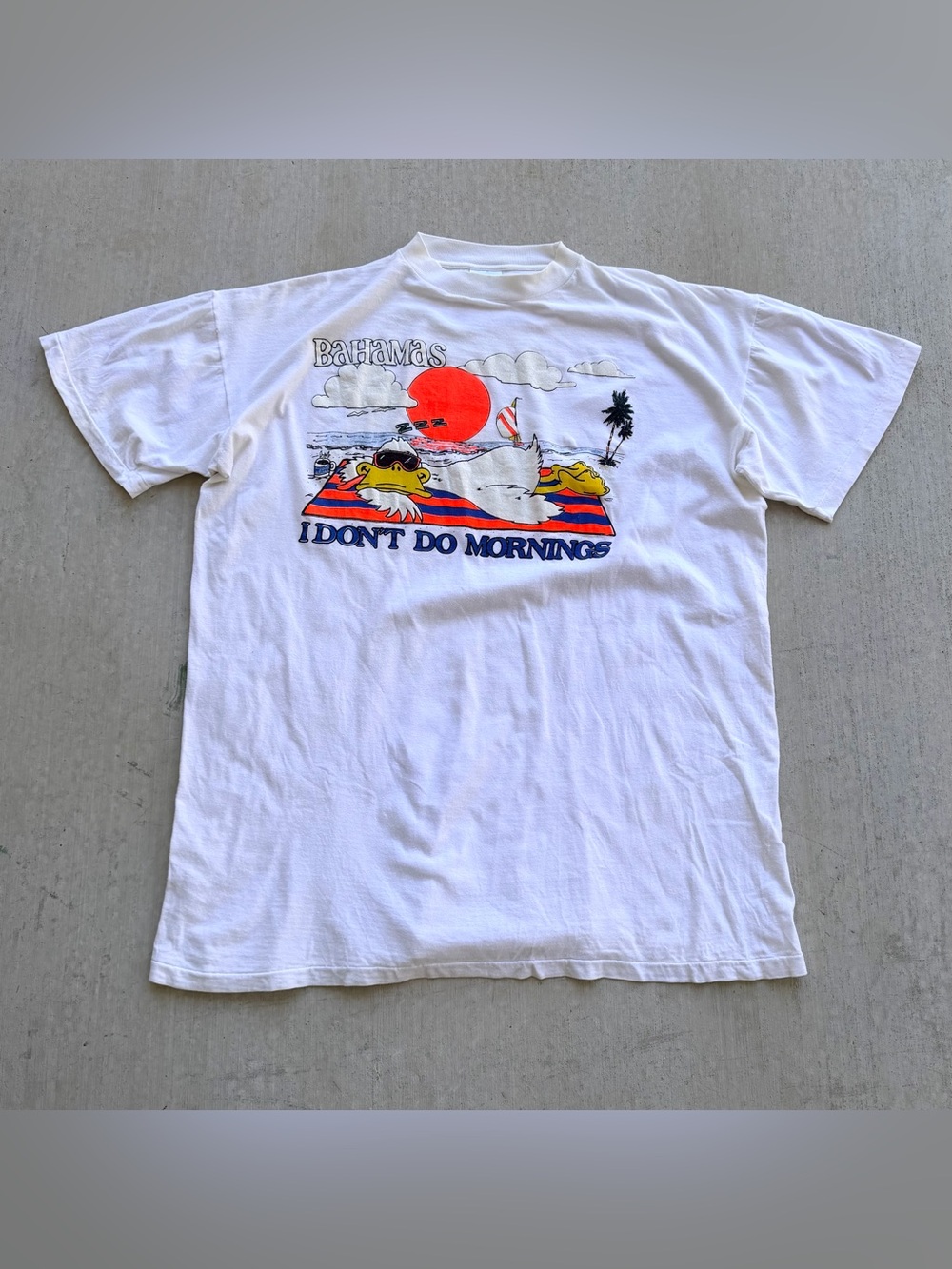 Vintage Funny Duck T Shirt Bahamas Single Stitch 90s Don’t Do Mornings